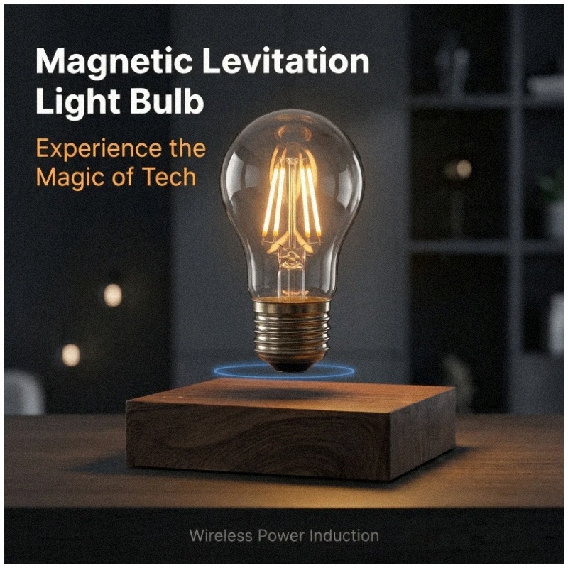 Office Tech For Home - Magnetisch Schwebende Kabellose LED-Glühbirne Schreibtischlampe für