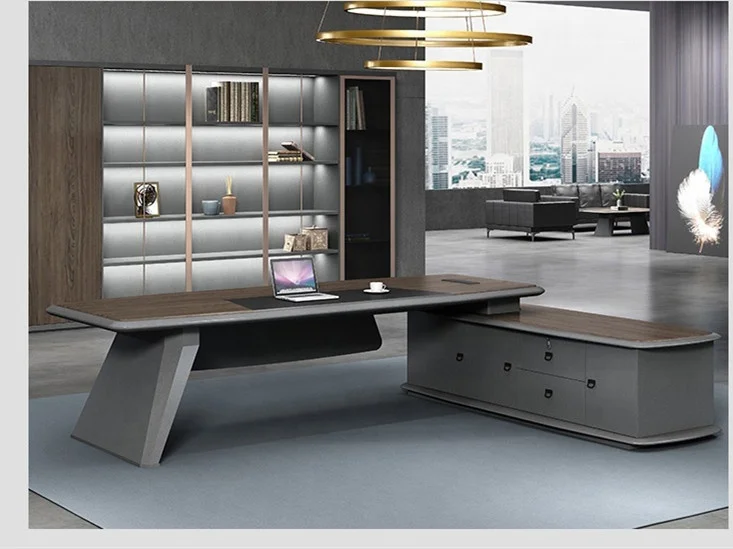 Office Tech Room - 2026 High-Tech Luxus Chefschreibtisch 2400mm/2800mm Großformatiges